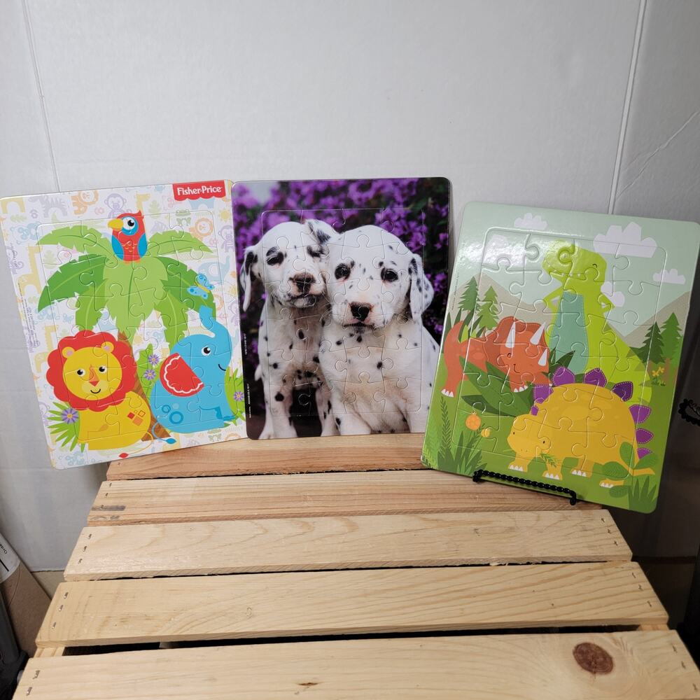 Set of 3 Kid Puzzles: 8" x 10" 2 - Unbranded & 1 - Fisher Price